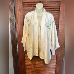 Floral Embroidered Kimono Cardigan